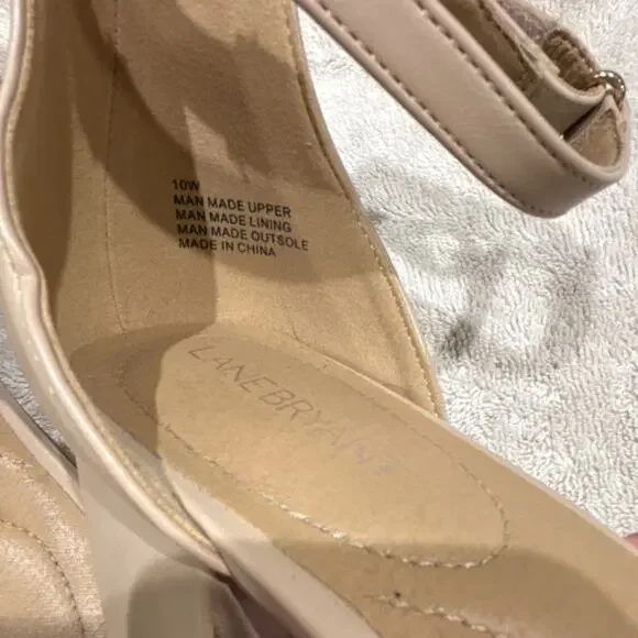 Lane Bryant Women's Nude Buckle Ankle Strap Comfort Block Heel Sandals 10W - Picture 4 of 4